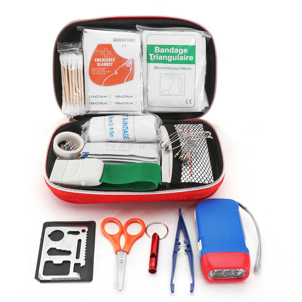 177PCS Outdoor Survival First Aid Kit Medical Emergency Kit for Home Office Car Boat Camping Hiking Travel or Adventures