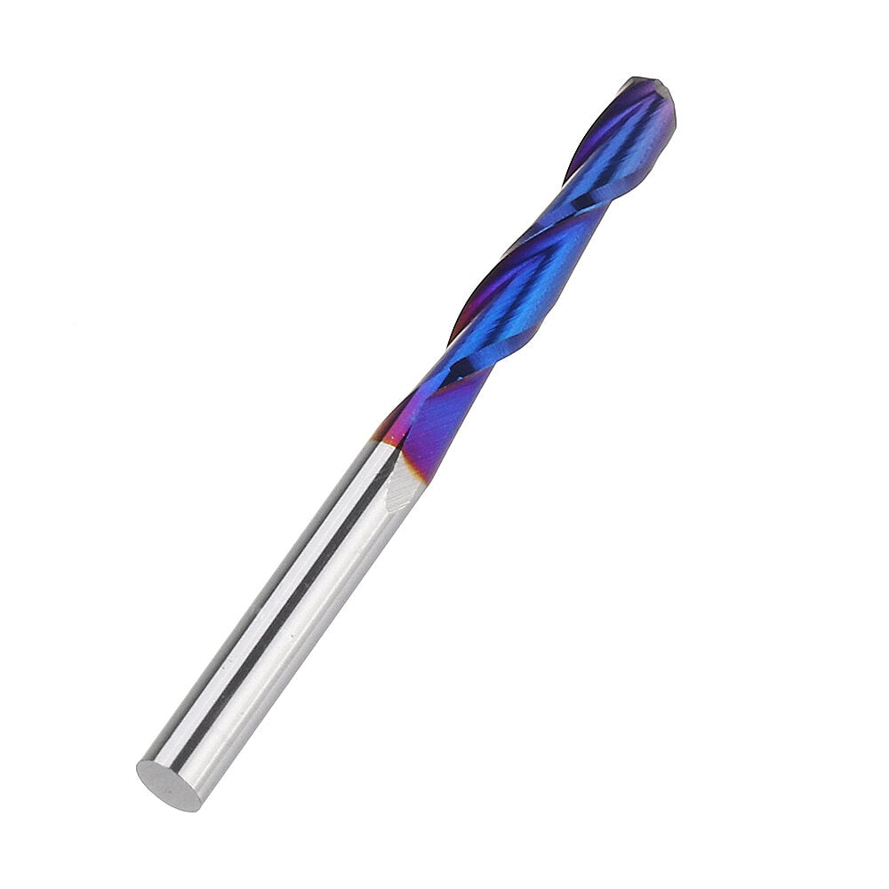 10pcs 3.175mm Shank End Mill Blue Coated Spiral Ball Nose CNC Milling Cutter