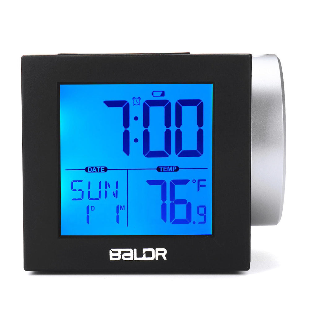 Digital LED Projection Alarm Clock Thermometer Snooze Weather Function 7 Color