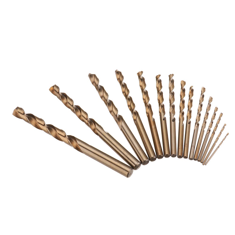 15pcs 1.5-10mm HSS M35 Cobalt Twist Drill Bit for Metal Stainless Steel Aluminium Copper