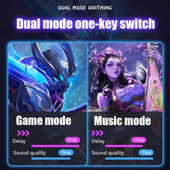 Bluetooth 5.2 Wireless Game/Music Mode Foldable Gaming Headphone RGB Magic Lights 3D Stereo Hi-Fi Headsets With Mic