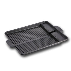 Grill Frying Pan Cast Iron Square Skillet Black Heavy Duty for BBQ Pre-Seasoned