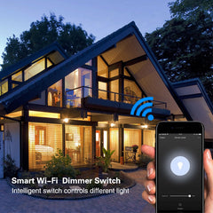 Wifi Smart Touch SCR Stepless Dimmer Switch US Standard Mobile Phone Control Compatible with Amazon Alexa Google Home