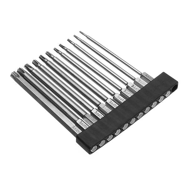 11pcs T6-T40 100mm Magnetic Torx Screwdriver Bits 1/4 Inch Hex Shank