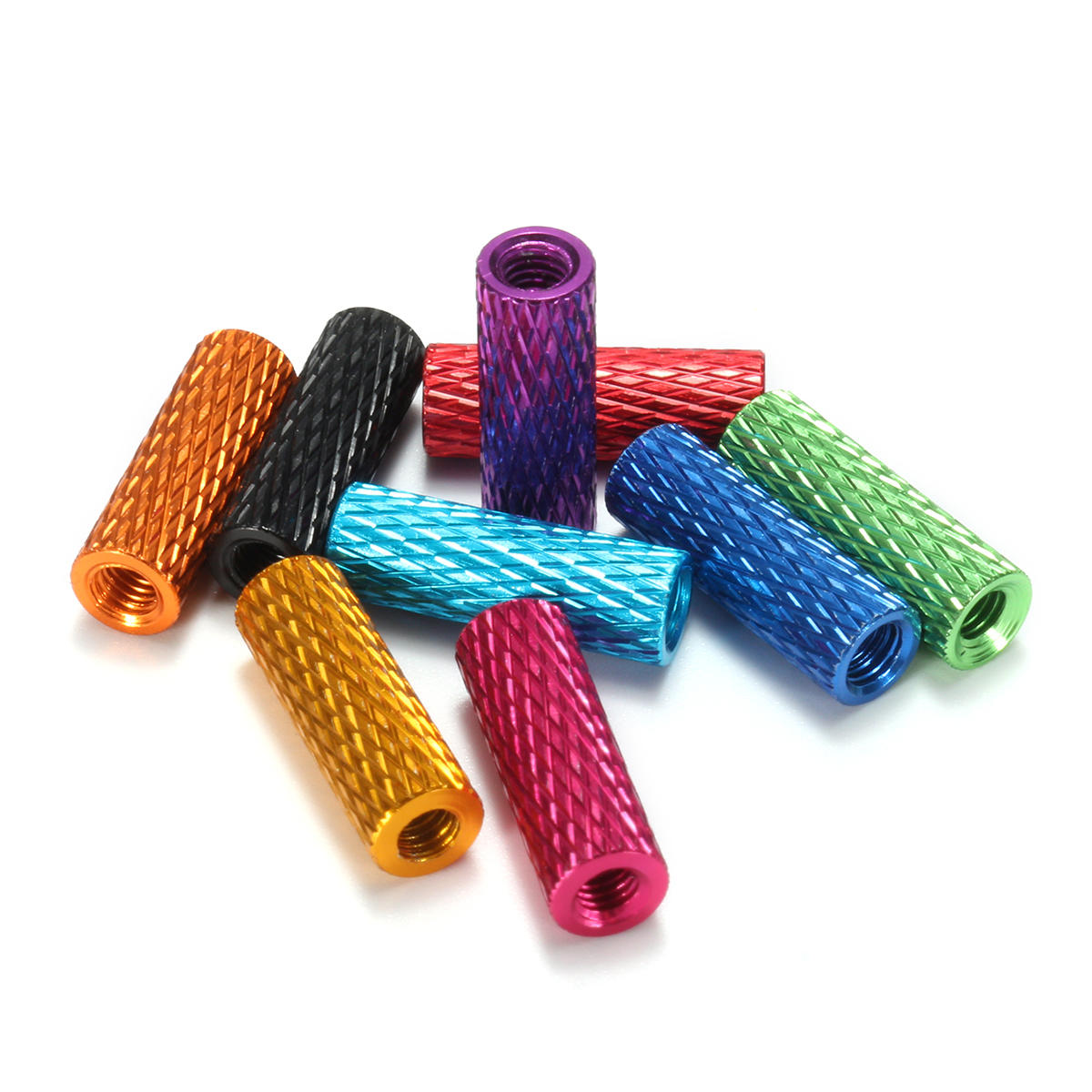 M3AS3 10Pcs M3 15mm Knurled Standoff Aluminum Alloy Anodized Spacer