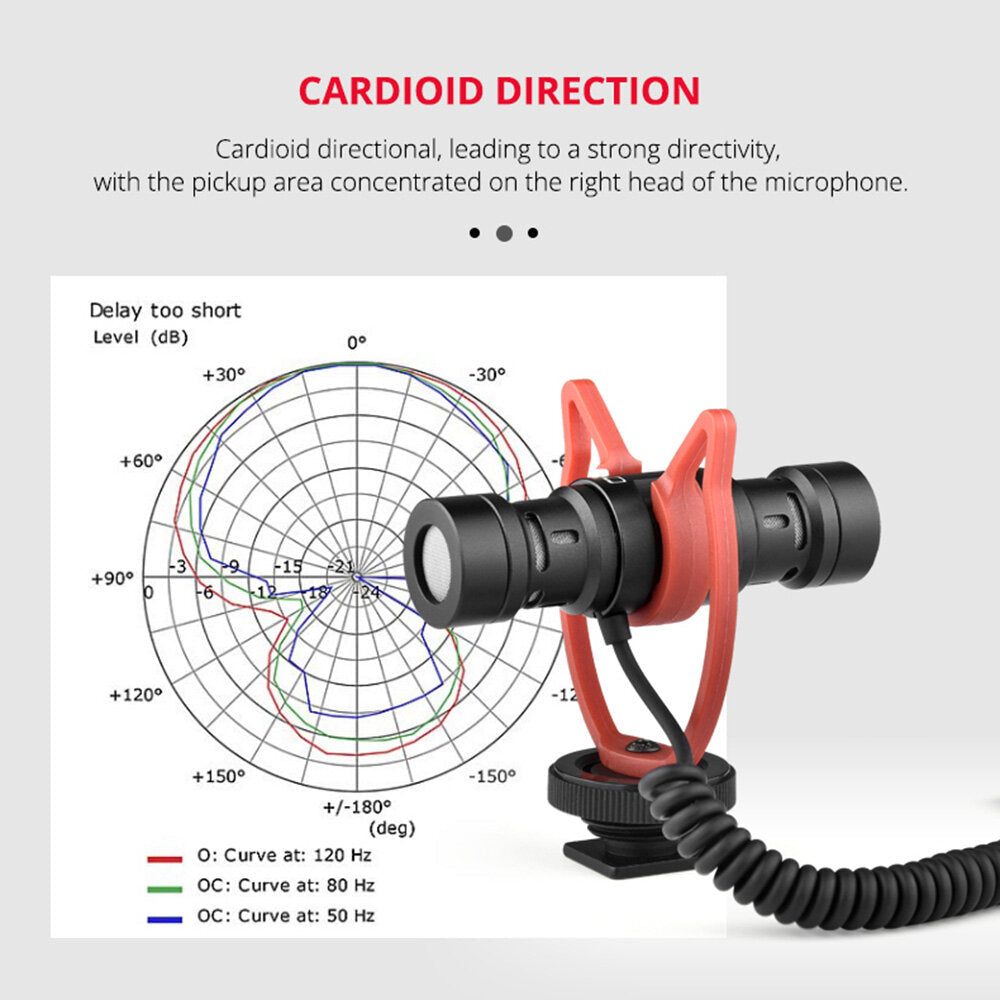 Microphone Double Directional Noise Reduction Recording for Mobile Phone DSLR Interview Broadcast Vlogging YouTube