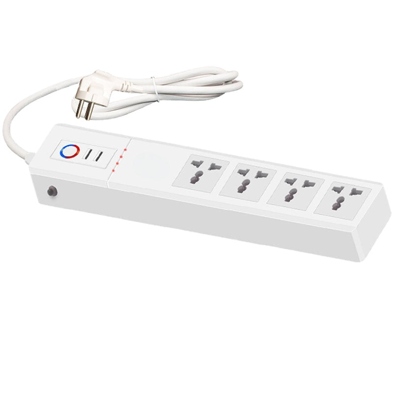 Smart Power Strip 16A Universal With 4 Outlets/2* USB Ports Remote Voice Control Indian Plug Sockets Compatible With Amazon Alexa Google Home 2500W