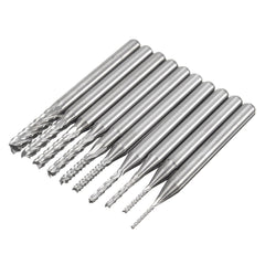 10pcs 0.8-3mm Carbide PCB Drill Bits Engraving Milling Cutter for CNC Rotary Burrs
