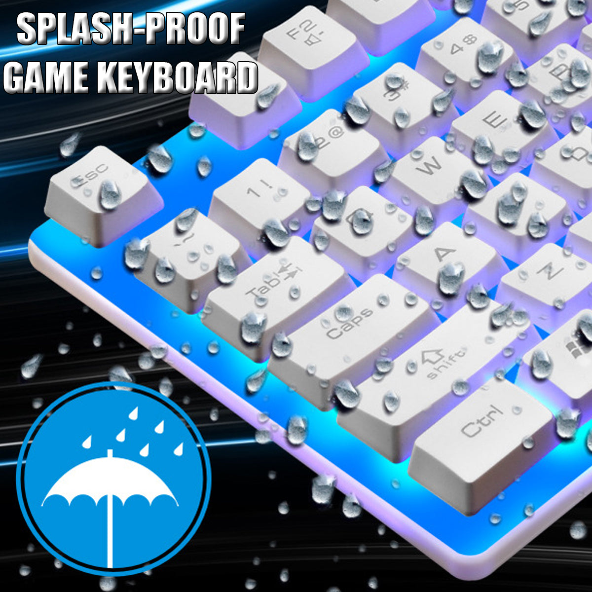 Waterproof 104key LED USB Wired Gaming Keyboard & 1000DPI Mouse Combo Set Multi-Colored Changing Backlight Mouse for Computer Desktop Notebook
