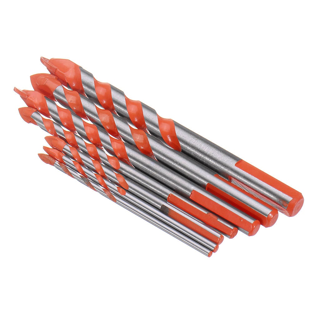 7Pcs 3-12mm Triangle Shank Drill 3/4/5/6/8/10/12mm Ceramic Glass Hole Wall Twist Spiral Bit