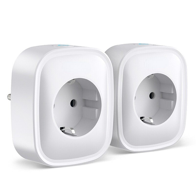 Smart plug WiFi 2pcs Socket Power Monitor Timing Function Tuya APP Remote Control Voice Control Works With Alexa And Google Home EU Plug photosiss