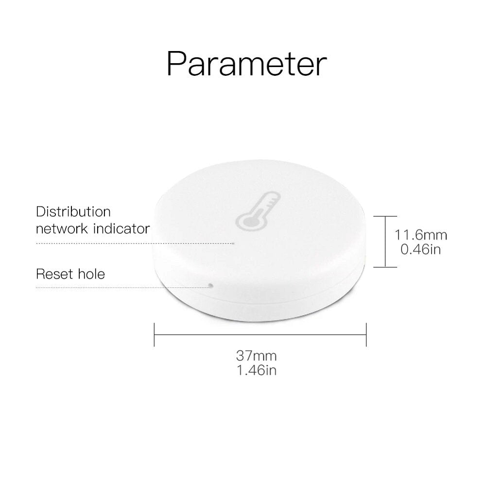 Smart Temperature And Humidity Sensor Battery Powered Security with Tuya Smart Life App Alexa Google Home