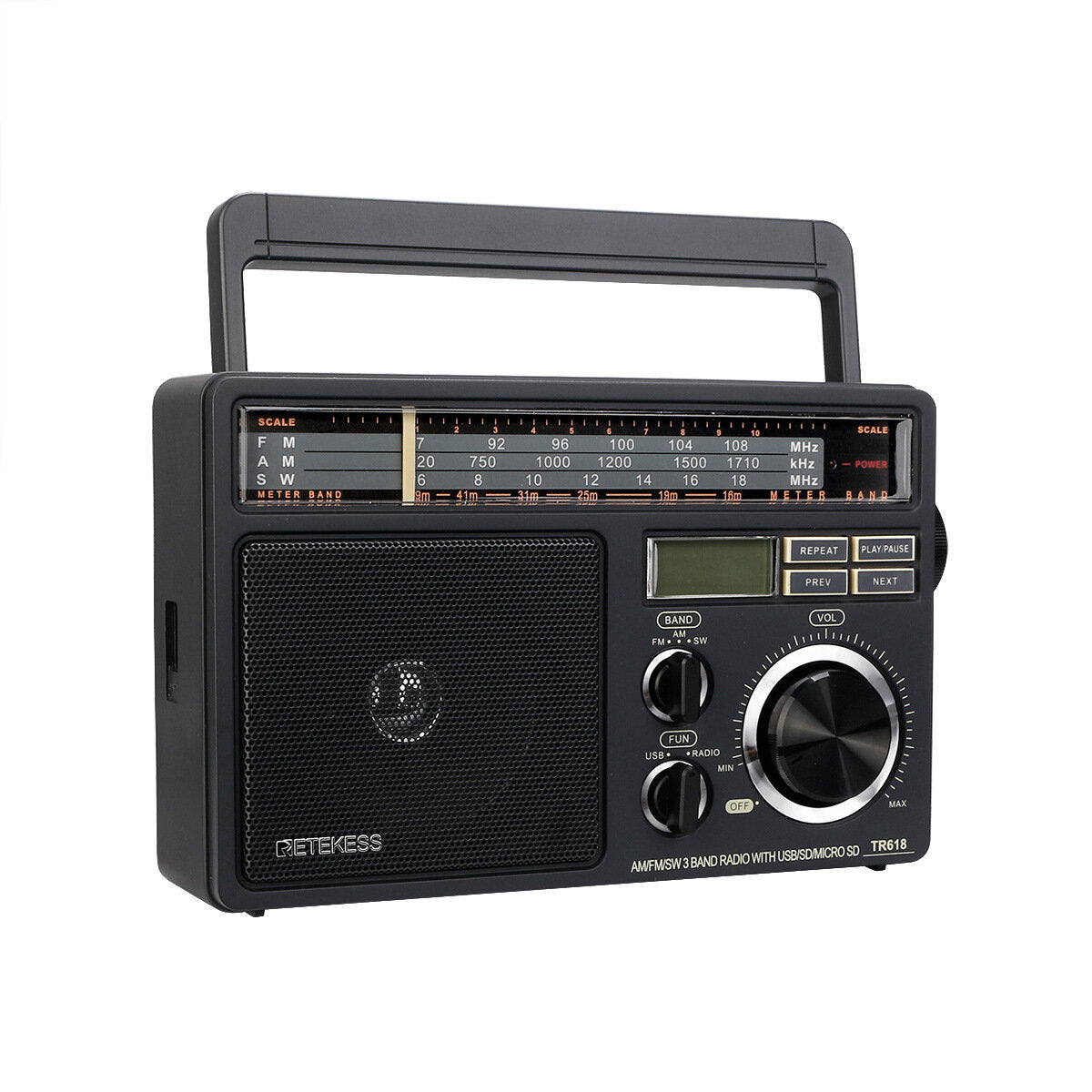 FM AM SW 3 Band Radio USB TF Card Speaker MP3 Player