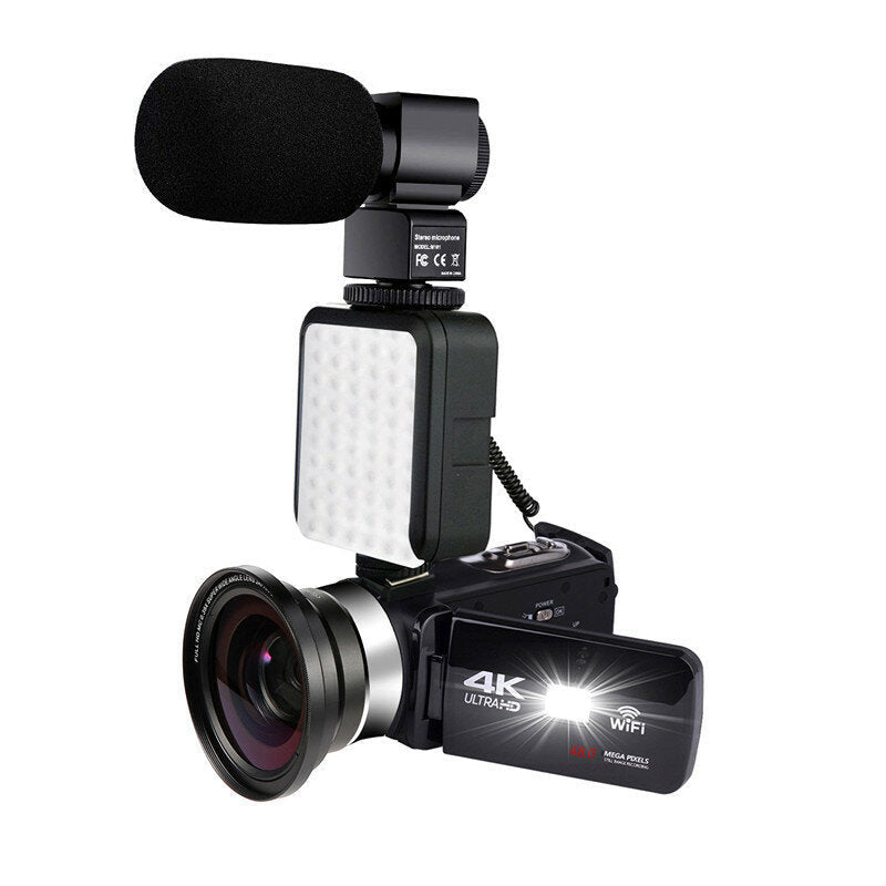 Video Camera Camcorder for Vlogging Live Broadcast NightShot 3.0 inch Touch Screen Anti-shake Camcorder WIFI DV Video Recording