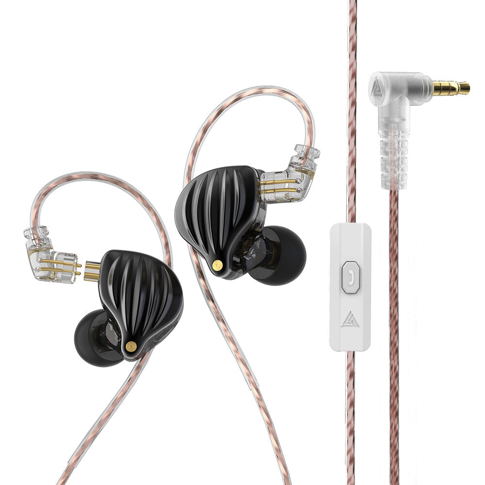 Dynamic In-Ear Earphones Monitor Metal Wired Earphone ENC Noise Cancelling Sport Music Headphones with Detachable Cable