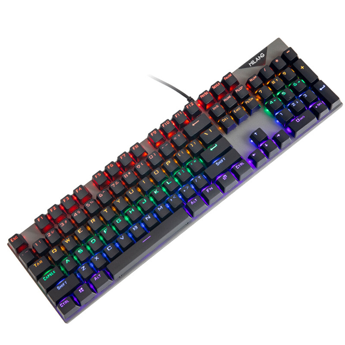 104 Keys Wired Mechanical Keyboard Blue Switch Metal Panel 22 Backlight Effects Gaming Keyboard