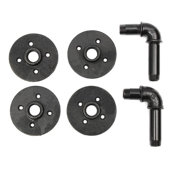 2pcs 3/4 Inch Iron Pipe Shelf Bracket Industrial Pipe Scaffold Board Shelf Brackets