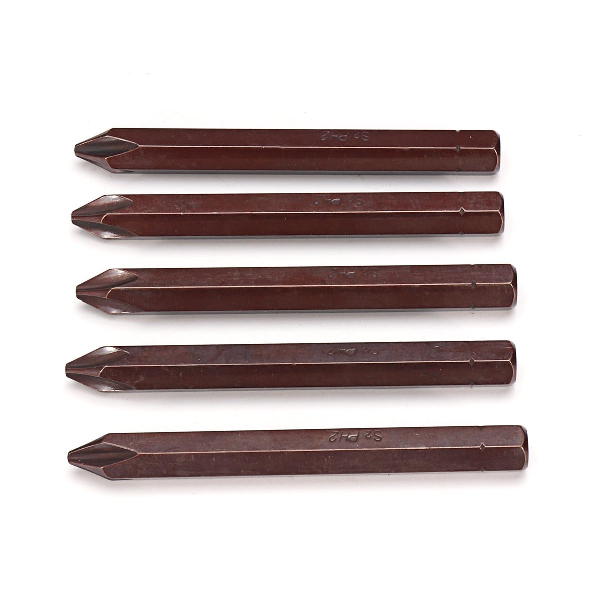 5Pcs 80mm Hex Shank PH2 Magnetic Screw Driver S2 Screwdriver Bit