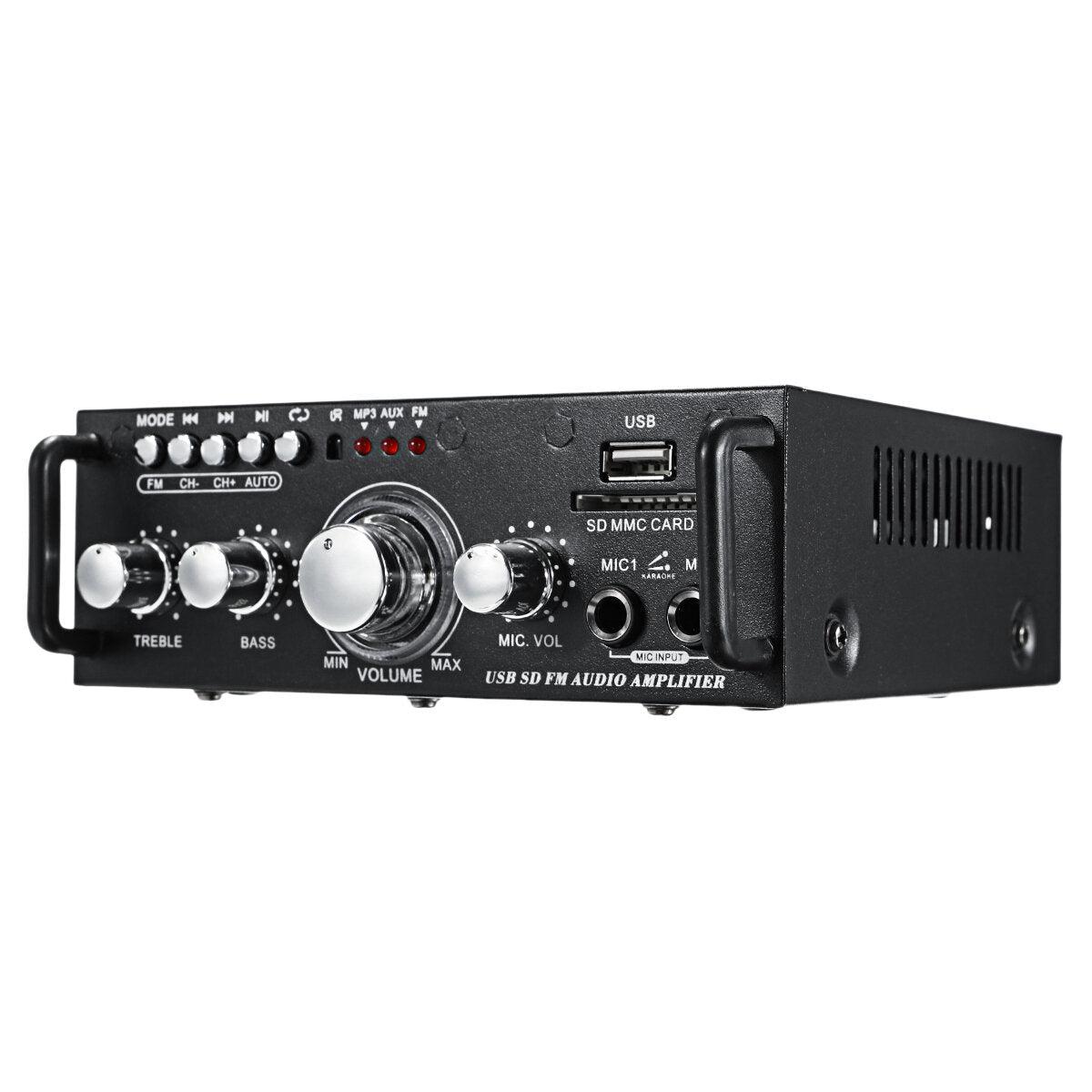2x300W 110-220V Bluetooth Audio Power Amplifier EQ Stereo AMP Car Home 2CH AUX USB FM SD Hi-Fi Digital Radio