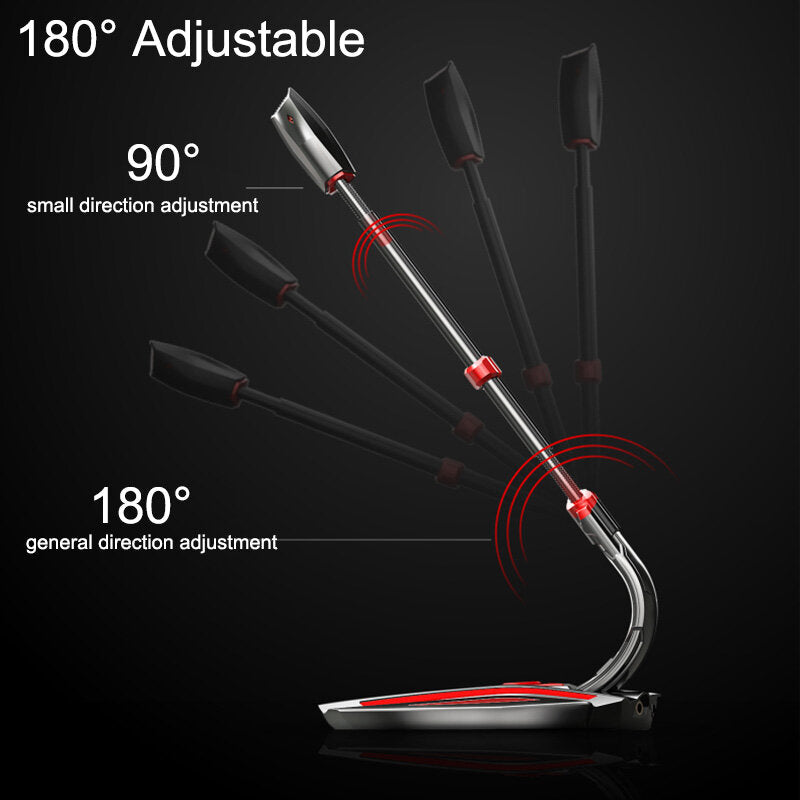 Computer Gaming 360 Sound Collection Microphone USB 3.5mm Studio Speech Omnidirectional Wired for PC Desktop Recording Chatting