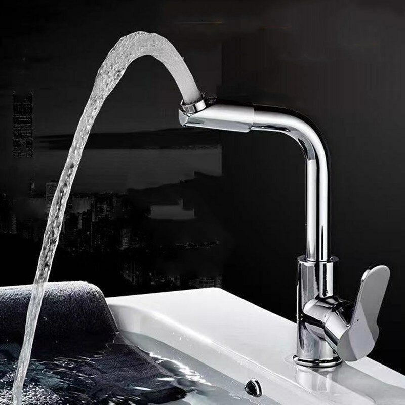 360 Double-Rotating Bathroom Washbasin Faucet Single Handle Hot And Cold Mixer Tap