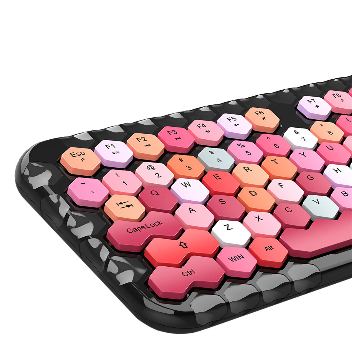 2.4G Wireless Keyboard & Mouse Set 104 Keys Honeycomb Keycaps Keyboard Office Mouse Combo for Laptop PC