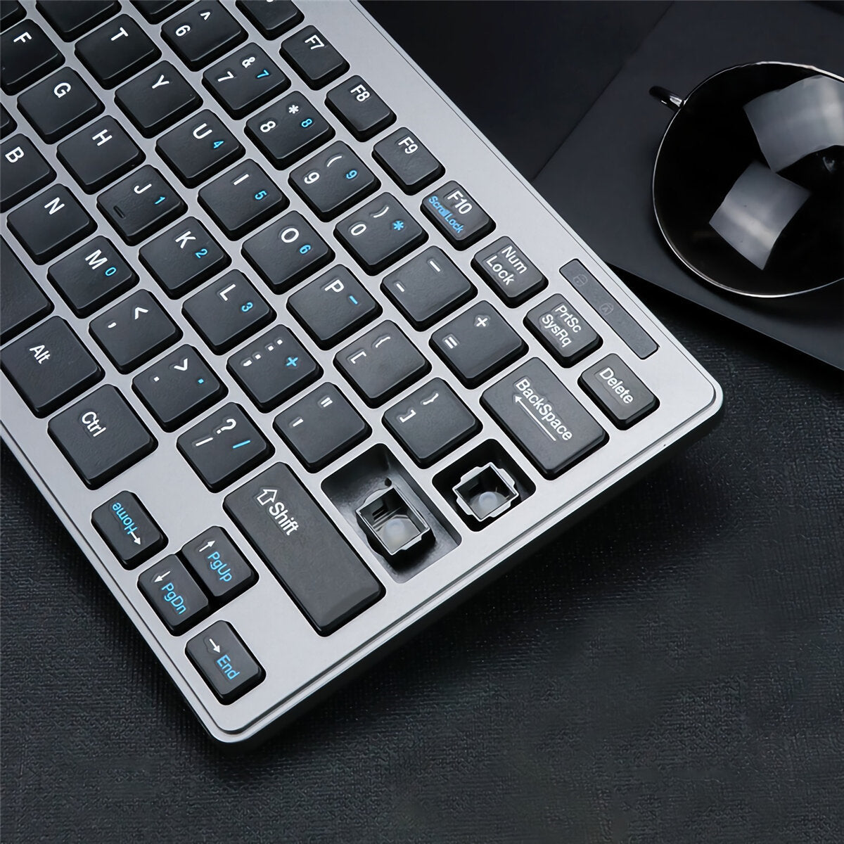 Wireless Keyboard & Mouse Set Business Office Silent 78 Keys Keyboard 1200DPI Mouse Kit for MAC OS Windows