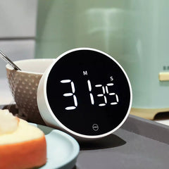 Mute Timer Rotation Timing Sound Brightness Adjustable Magnetic Alarm Clock LED Digital Display Timer