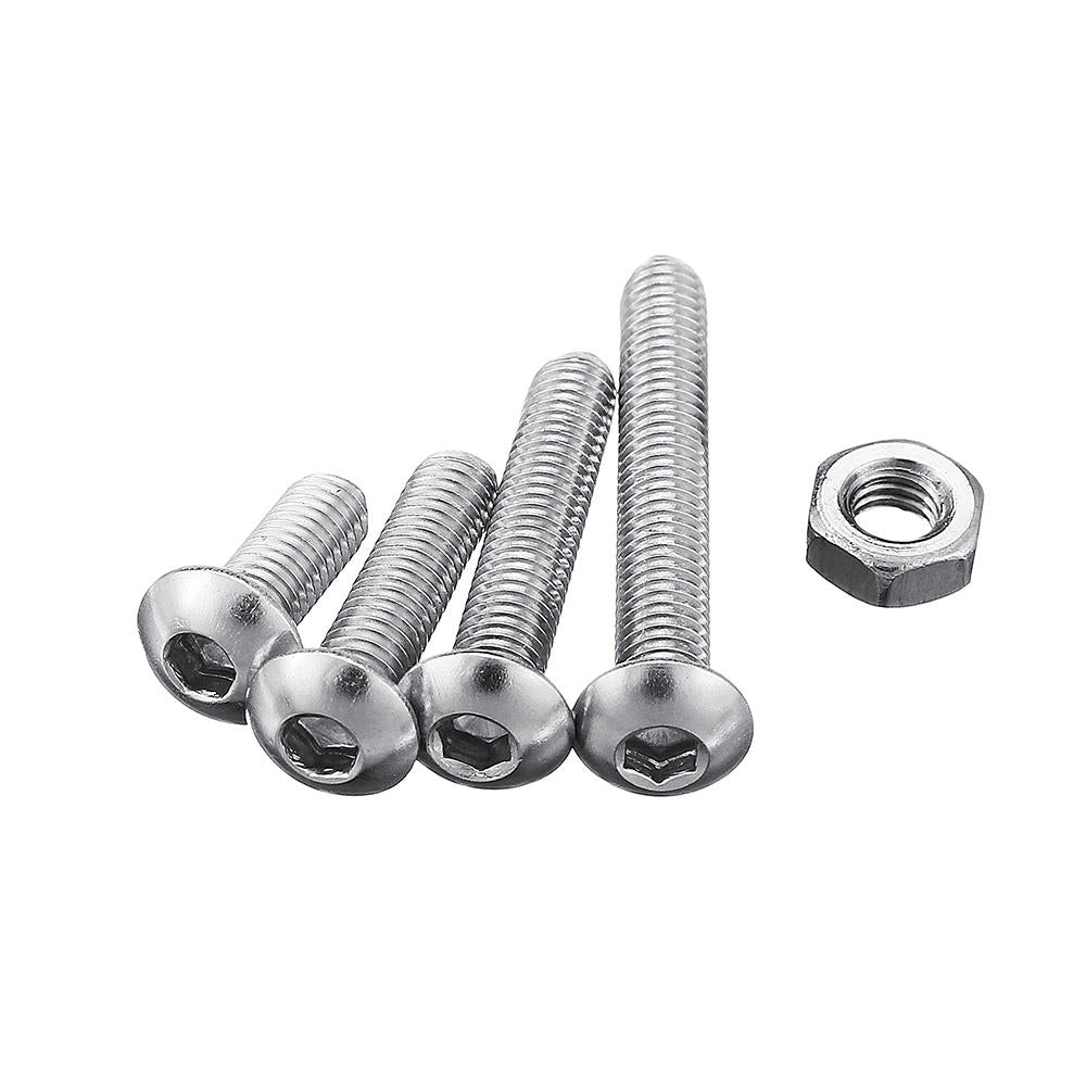 515Pcs M3/M4/M5 Stainless Steel Hex Socket Button Round Head Cap Screw Assortment Set