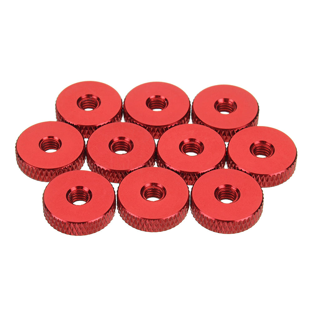 M4AN3 10Pcs M4 Manual Knurled Thumb Screw Nut Spacer Flat Washer Aluminum Alloy Multicolor