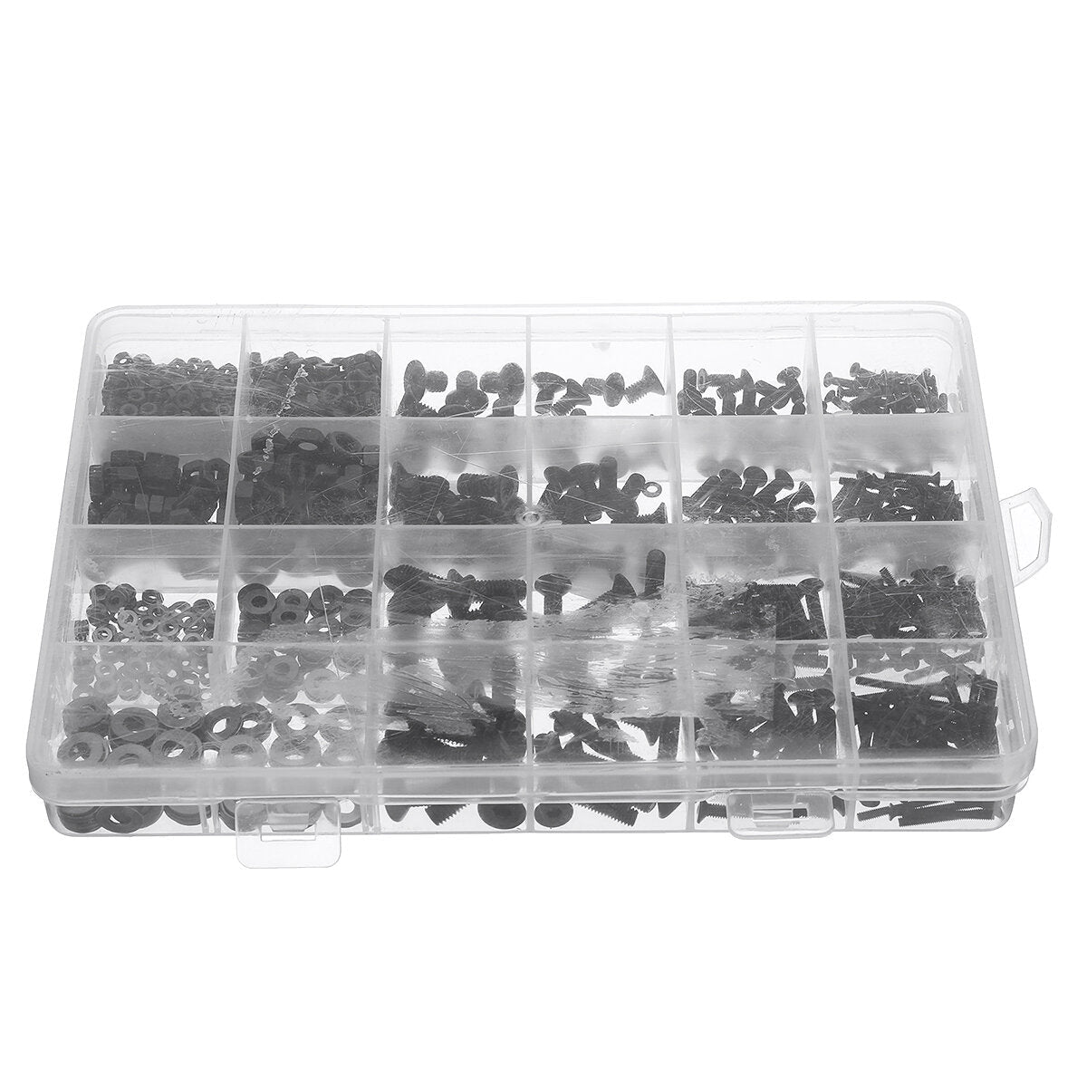 1060Pcs M2 M3 M4 M5 Socket Cap Flat Button Head Bolt Screws Hex Nut Washer Set