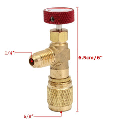 AC Copper Flow Control Valve Adapter 1/4 to 5/16 for Refrigerant Charging Hose