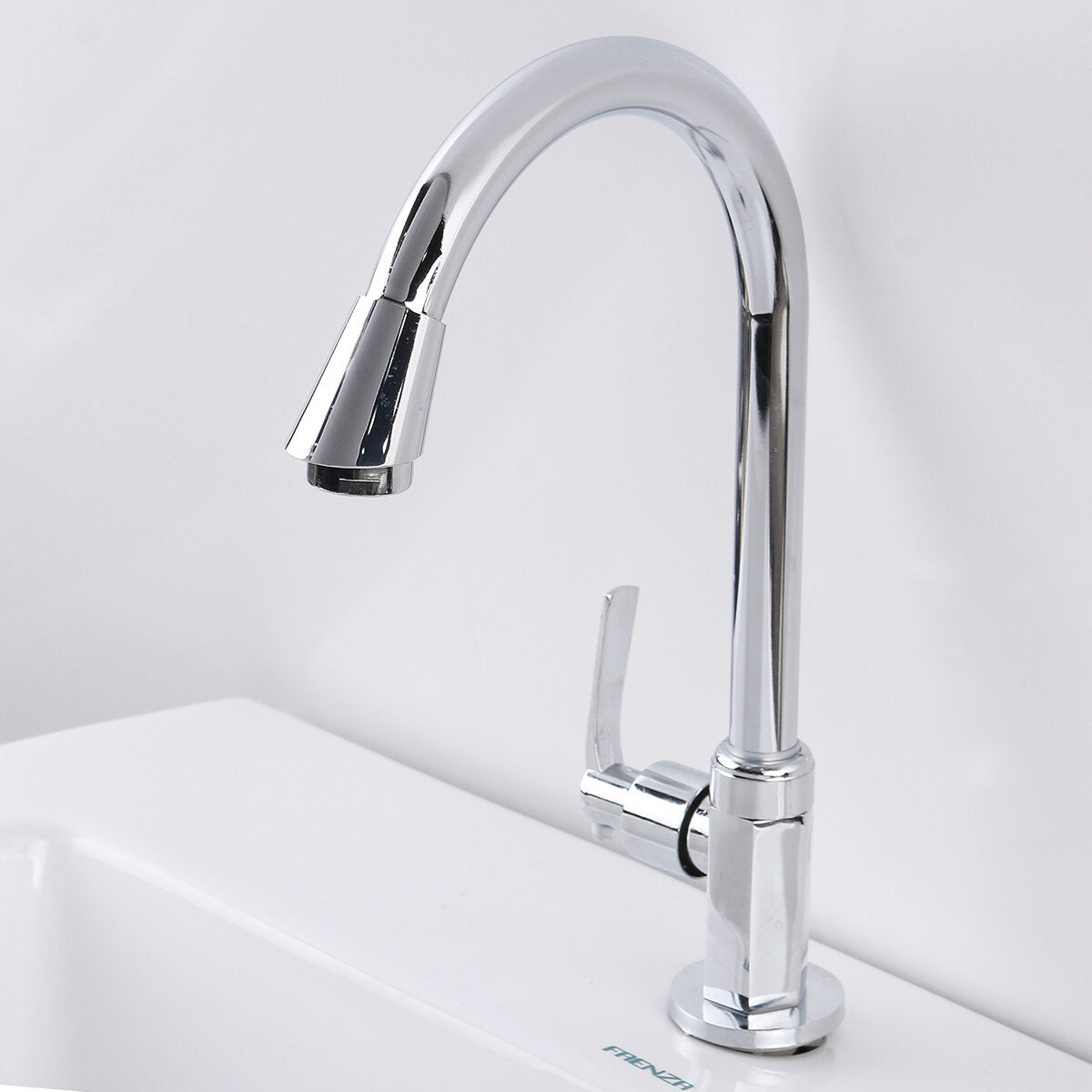 Kitchen Faucet Water-Saving Single-cold Vertical Wash Basin Stainless Steel Large Curved Universal