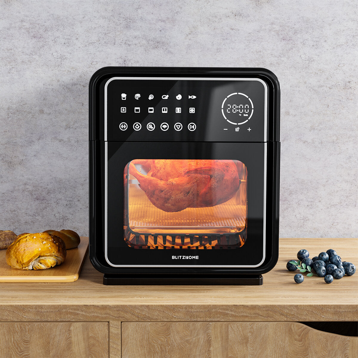 12L Oil Free Smart Air Fryer Dual Heating Element 12 Recipes App/Touch Control Oven