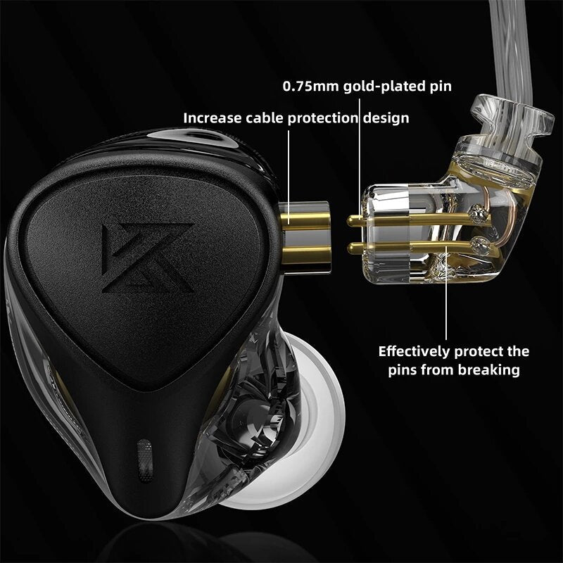 Pro Electrostatic Dynamic Balanced In-Ear Earphones Monitor Metal Wired Earphone Noice Cancelling Sport Music Headphones with Detachable Cable