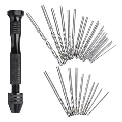 Hand Drill Set Pin Vise Mini Drill with Twitst Drill Bits for Craft Carving DIY