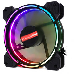 12cm 1 Fan Colourful RGB LED Ring PC 12cm Case Cooling Fan and Controller LED Light Bar