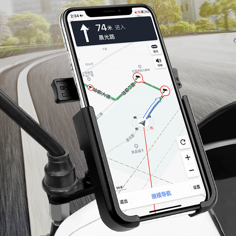360 Rotatable One-key Lock Bicycle Mobile Phone Holder Aluminum Alloy Electric Bike Phone Holder Motorcycle GPS Holder