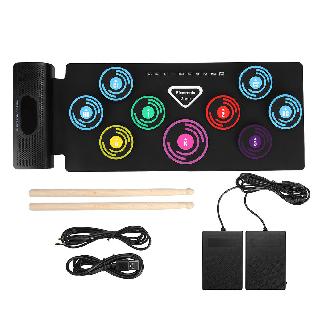 Folded Silicone Electronic Drum Thicken Drum With MIDI