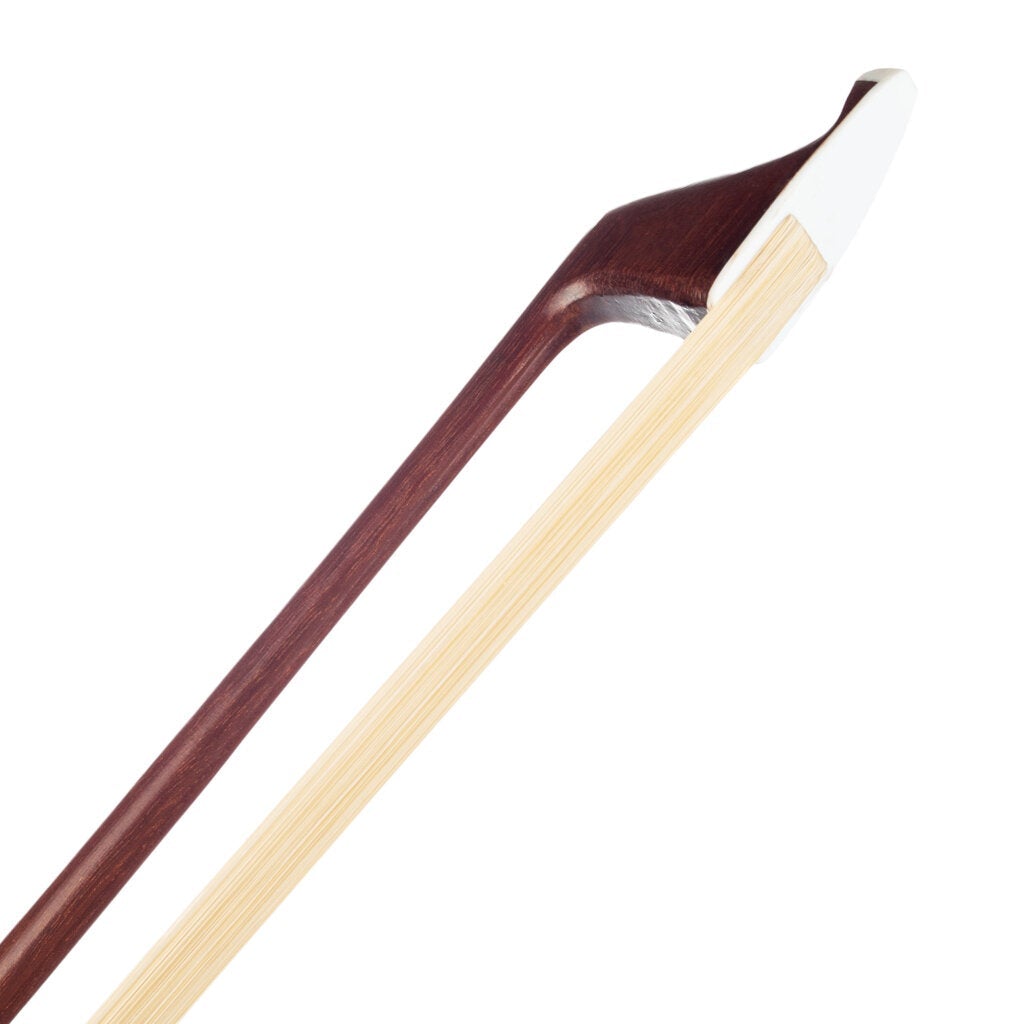 4/4 Double Bass Bow French Style Brazilwood Stick with Wenge Frog Sheep Skin Grip White Horsehair
