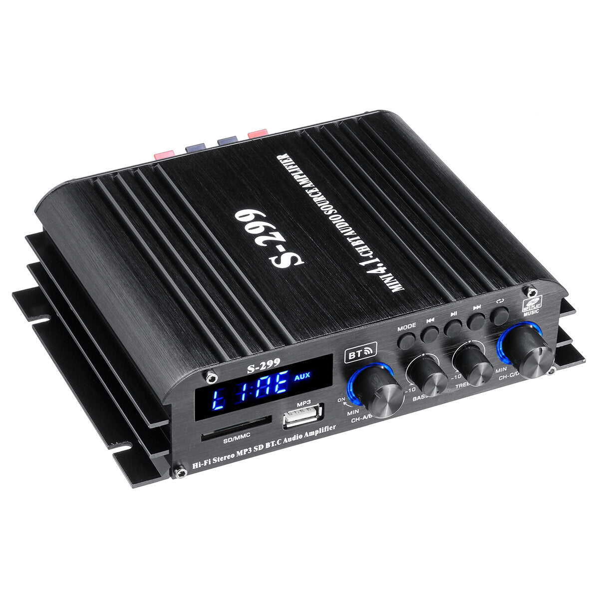 4x400W Bluetooth Power Amplifier 4.1 Channel Hi-Fi Home Car Use with Remote Control