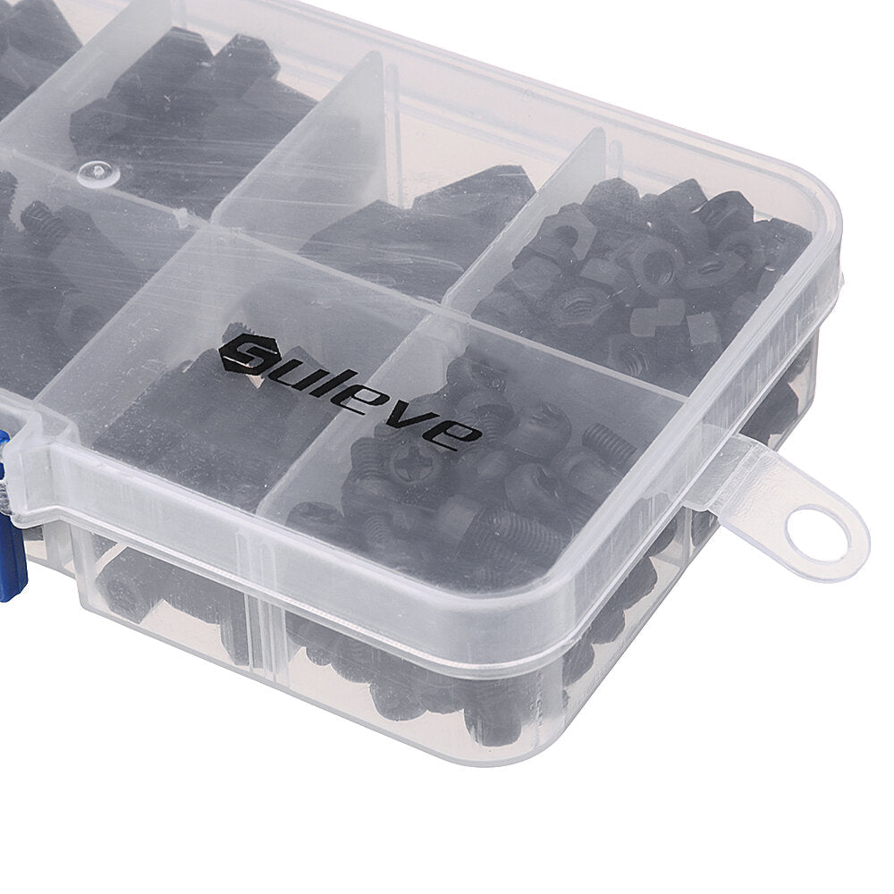 M3 Nylon Screw Black Hex Screw Nut Nylon PCB Standoff Assortment Kit 300pcs