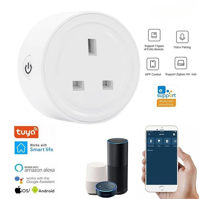 Smart Plug US Socket Mini Switch Voice Control Plug Works with Alexa Google Home