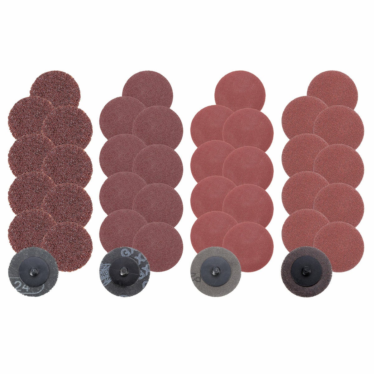 40pcs 2 Inch Roll Lock Sanding Disc 24/60/120/240 Grit Sandpaper Sanding Disc