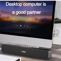 Wireless Bluetooth Soundbar 10W Home Theater Four Units Hi-Fi FM Radio TF Card AUX-In 1200mAh Computer Desktop Speaker with Mic