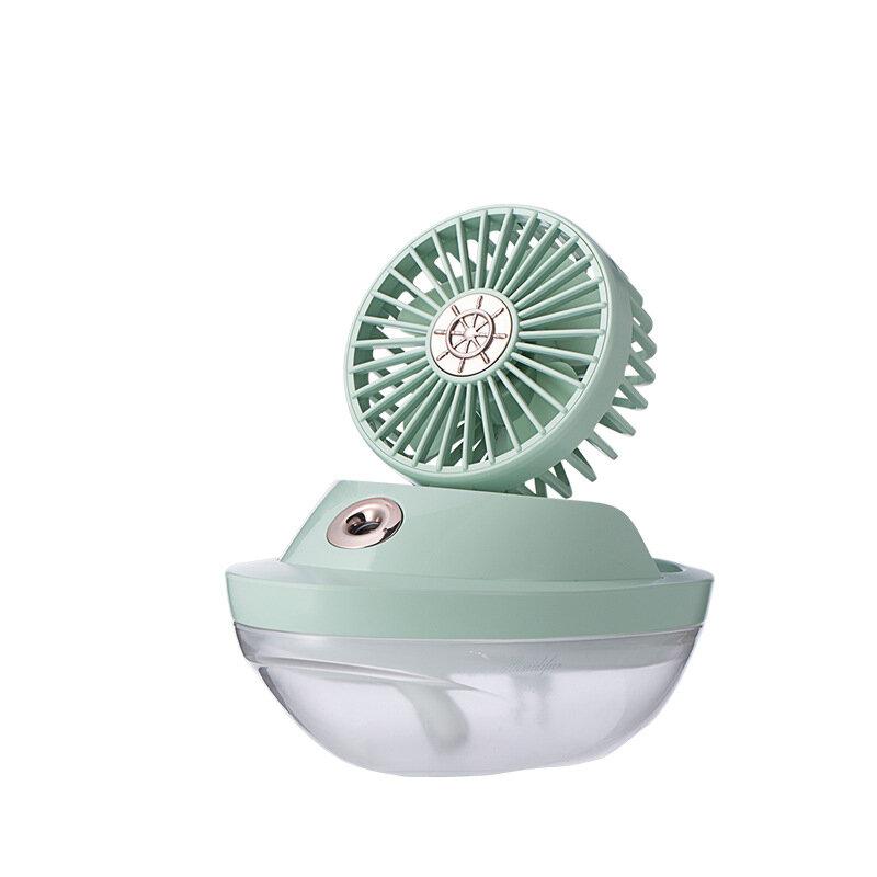 5V Ocean Wind Spray Fan Wireless Humidifier Fan 3 Gear Speed 90Adjustable Angle Portable USB Mini Desktop Air Cooling Fan for Home Office