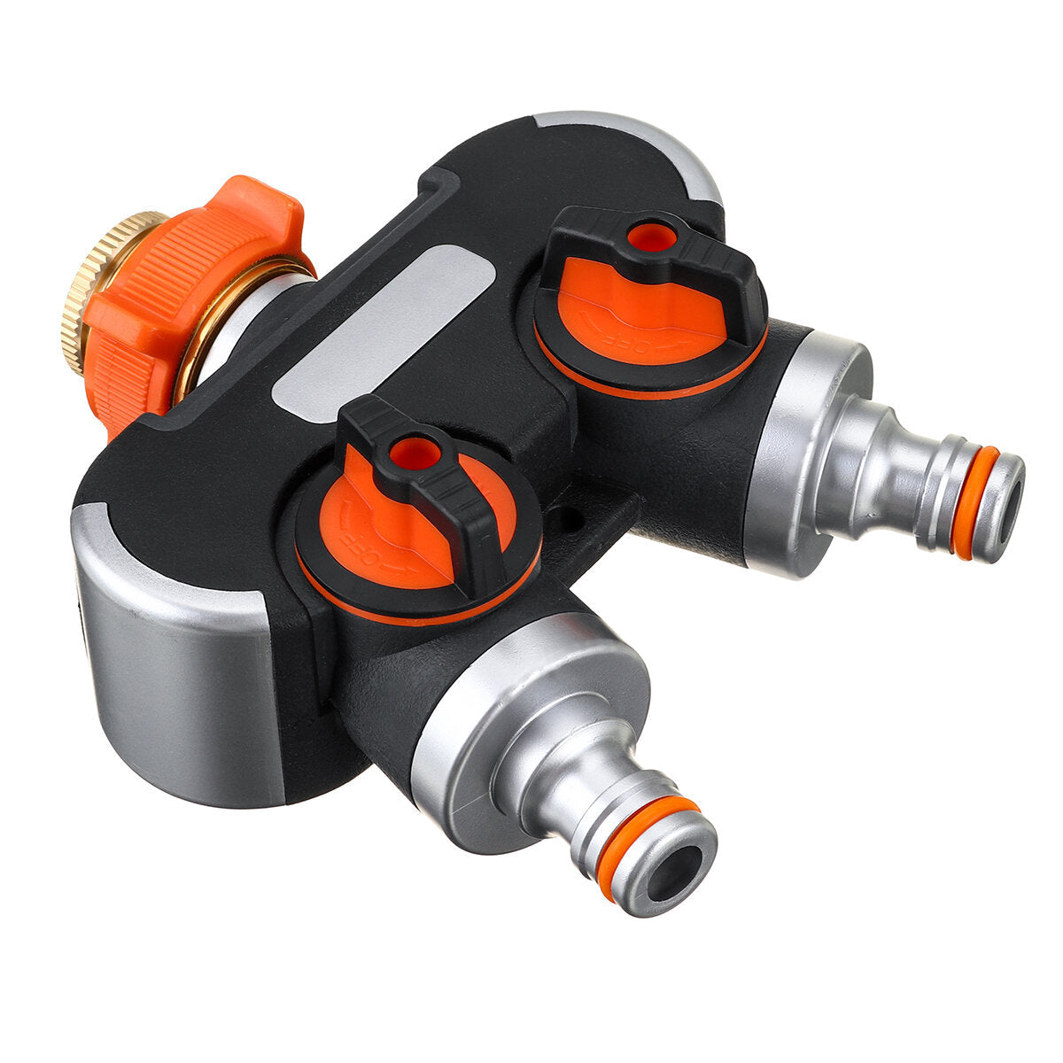 Hose Splitter Water Quick Connector Irrigation 2 Way Tap Garden With Swith 4 Gasket