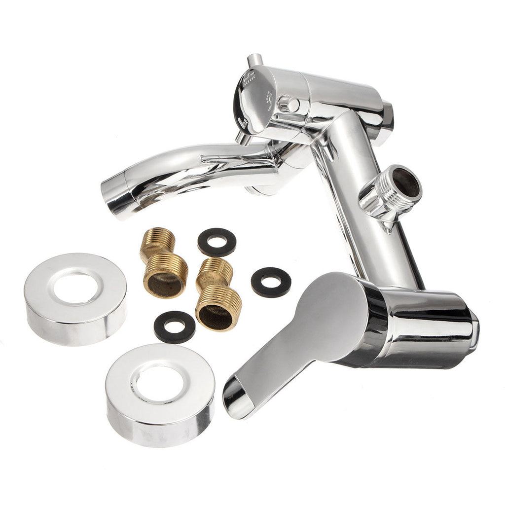 Modern Chrome Bathroom Filler Shower Bath Sink Hand Held Wall Mounted Mixer Tap Faucet