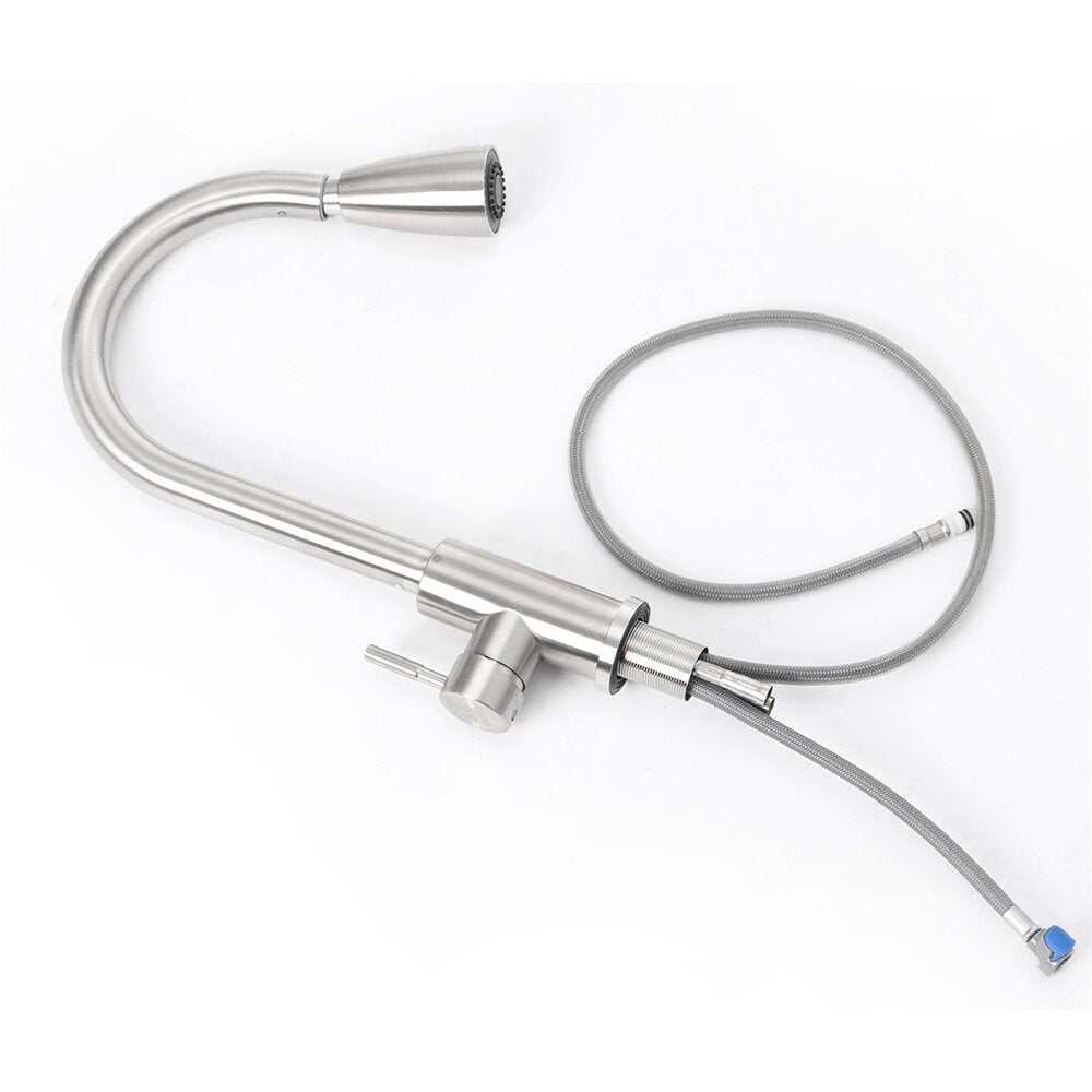 Stainless Steel Hot And Cold Pull Tap Simple Kitchen Sink Faucets