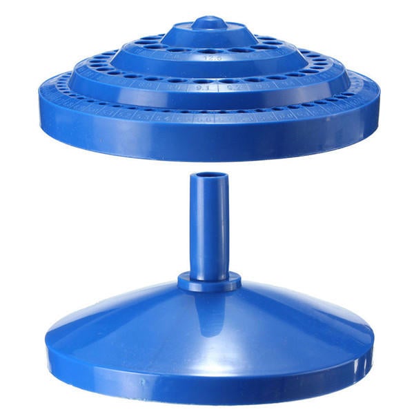 100 Holes Drill Bit Storage Case Multifunctional Plastic Round Shape Drill Bit Display Box Blue